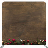 Wood Grain Grass Ball Christmas Double Sided Backdrop - Layoris